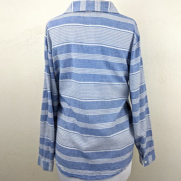 Anthropologie Light Chambray Striped Buttondown - Picture 3 of 8